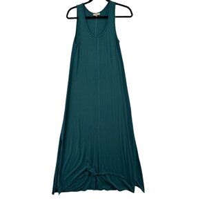 Lilla P Maxi Dress Forest Green Sleeveless Scoop Neck Stretch Pullover Size S